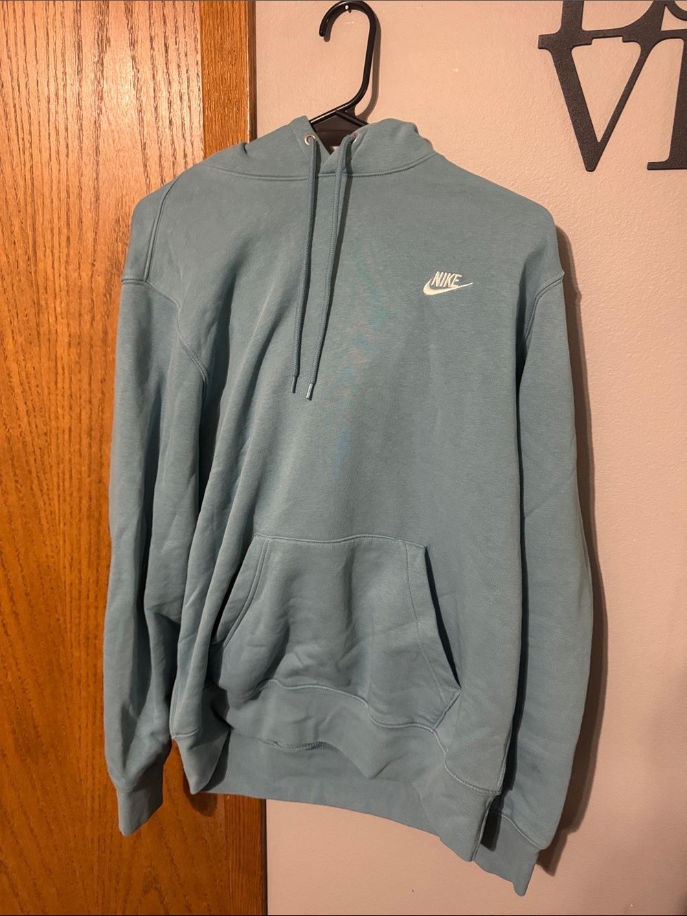 Nike Hooded Pullover Sweatshirt in Dusty Teal Blue